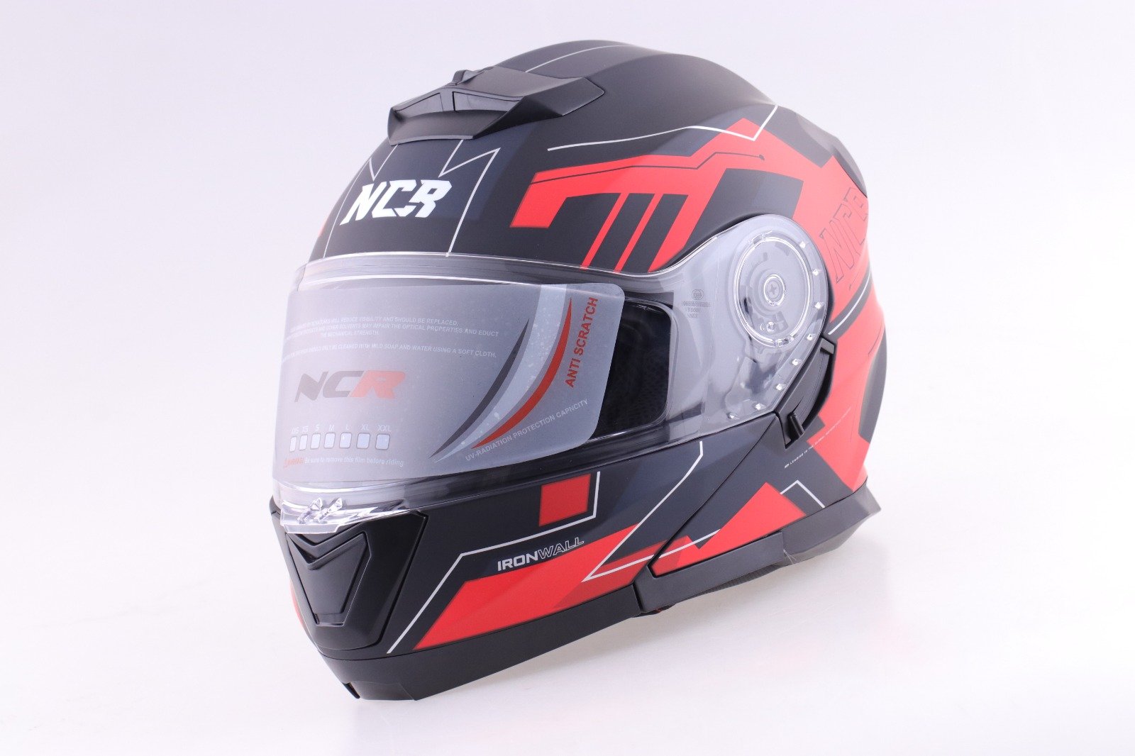 KASK ÇENE AÇILIR VİSÖRLÜ 160 ECE BELGELİ-KIRMIZI GRAFİK (2)
