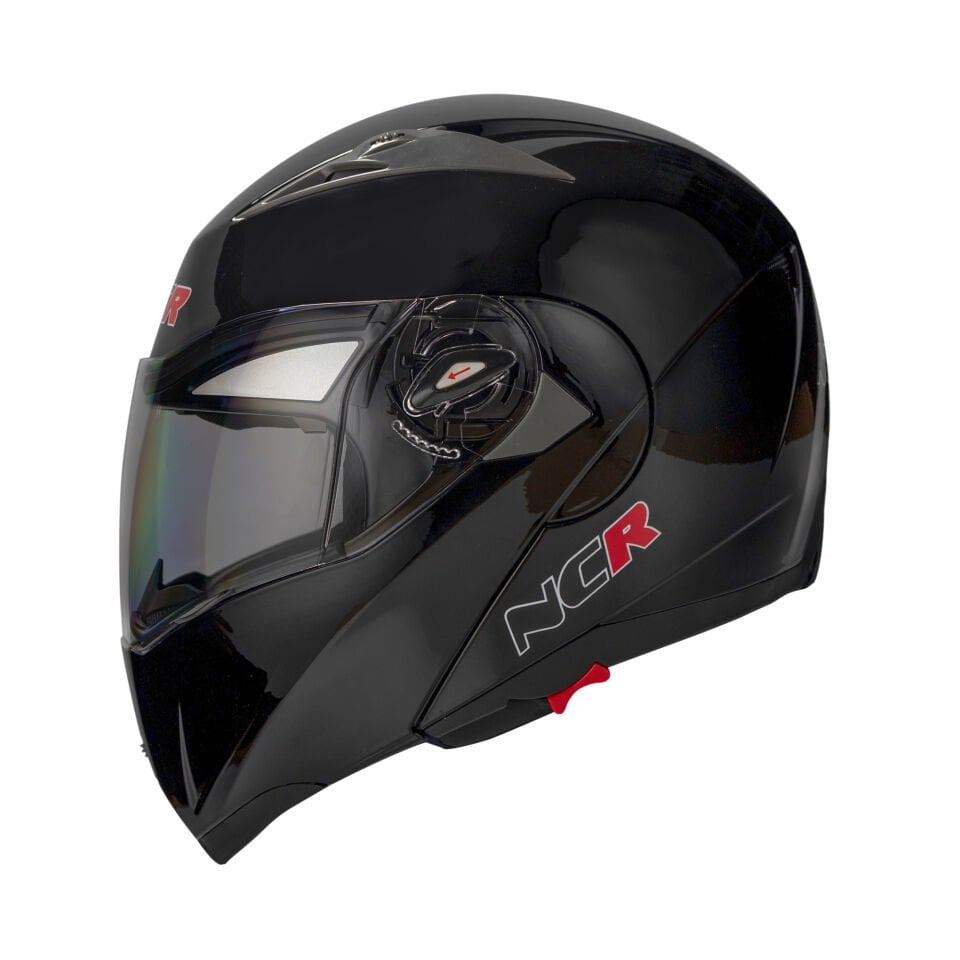 KASK NCR-158 ÇENE AÇILIR GÖZLÜKLÜ E-CE BELGELİ- MAT SİYAH