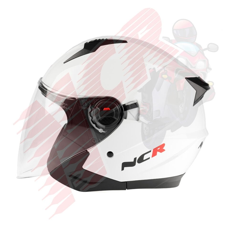 KASK ÇENESİZ VİZÖRLÜ 705 ECE BELGELİ-PARLAK BEYAZ