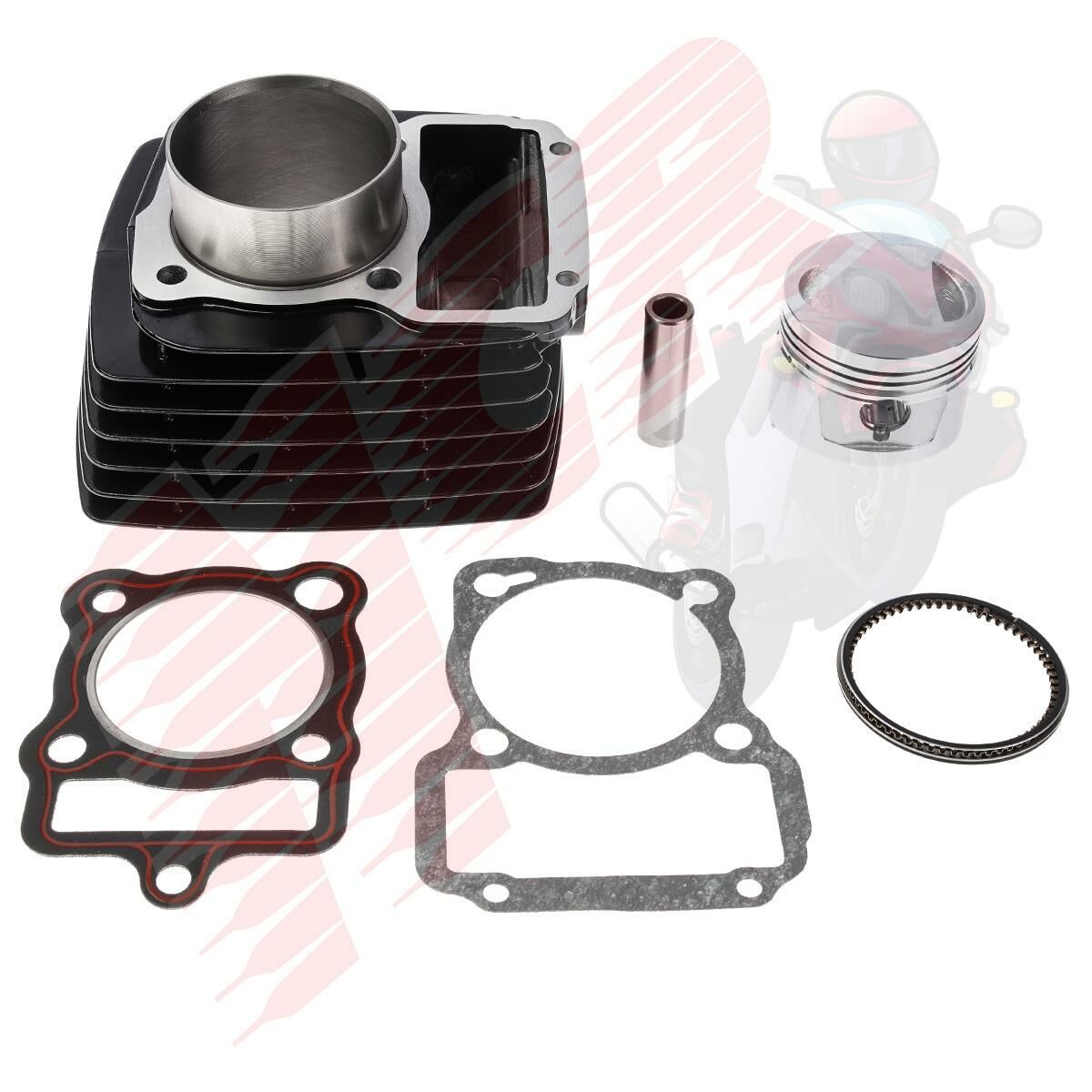 SİLİNDİR KOMPLE 15 PERNO 62mm SİYAH  OEM CG 150