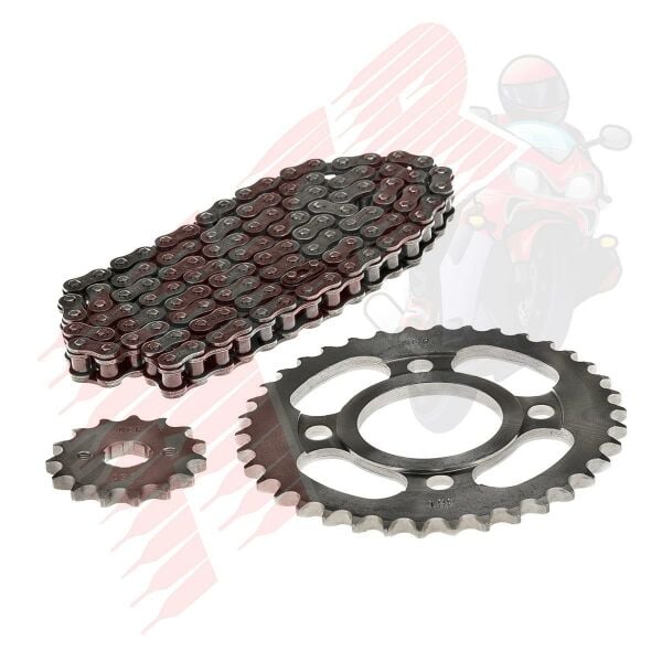 ZİNCİR DİŞLİ SETİ ÖN DİŞLİ+ARKA DİŞLİ  CG 125 38/15 T 428-116 L