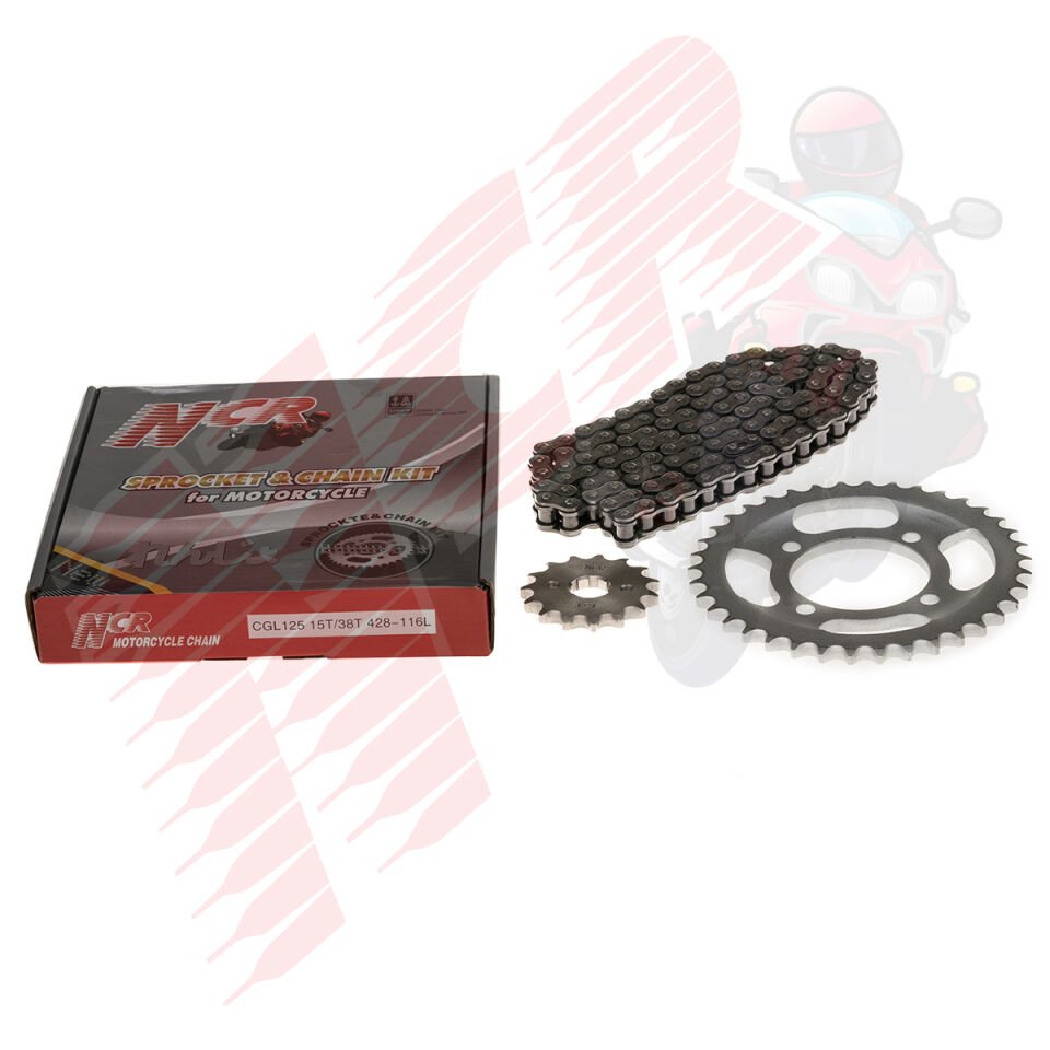 ZİNCİR DİŞLİ SETİ ÖN+ARKA DİŞLİ  CGL 125 38/15 428-116 L