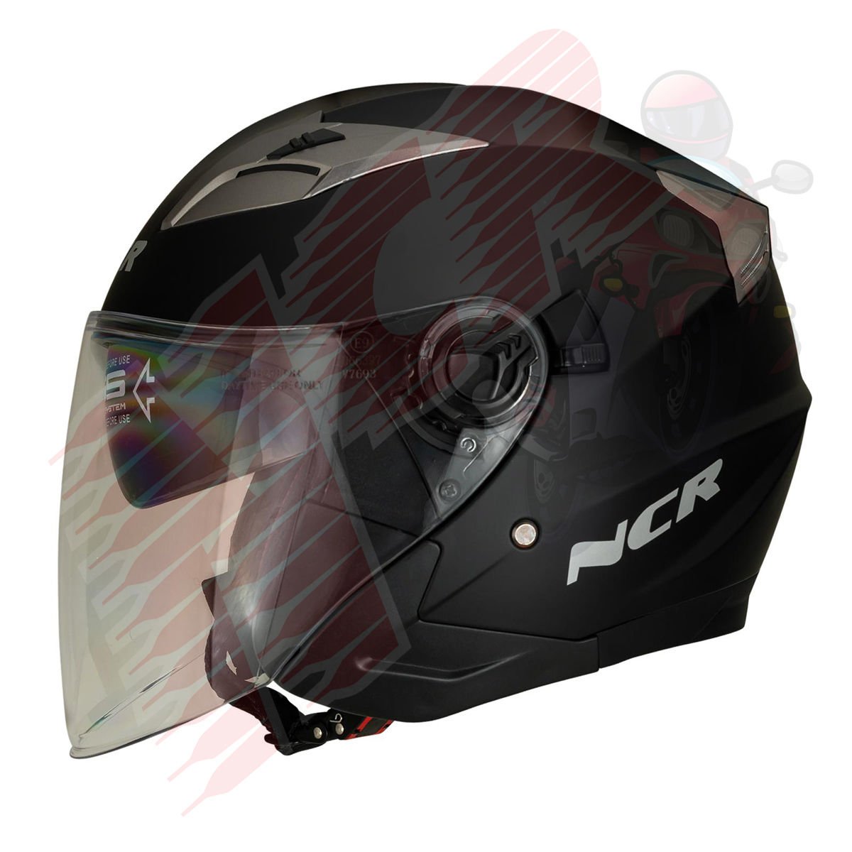 KASK ÇENESİZ VİZÖRLÜ 708 ECE BELGELİ-MAT SİYAH