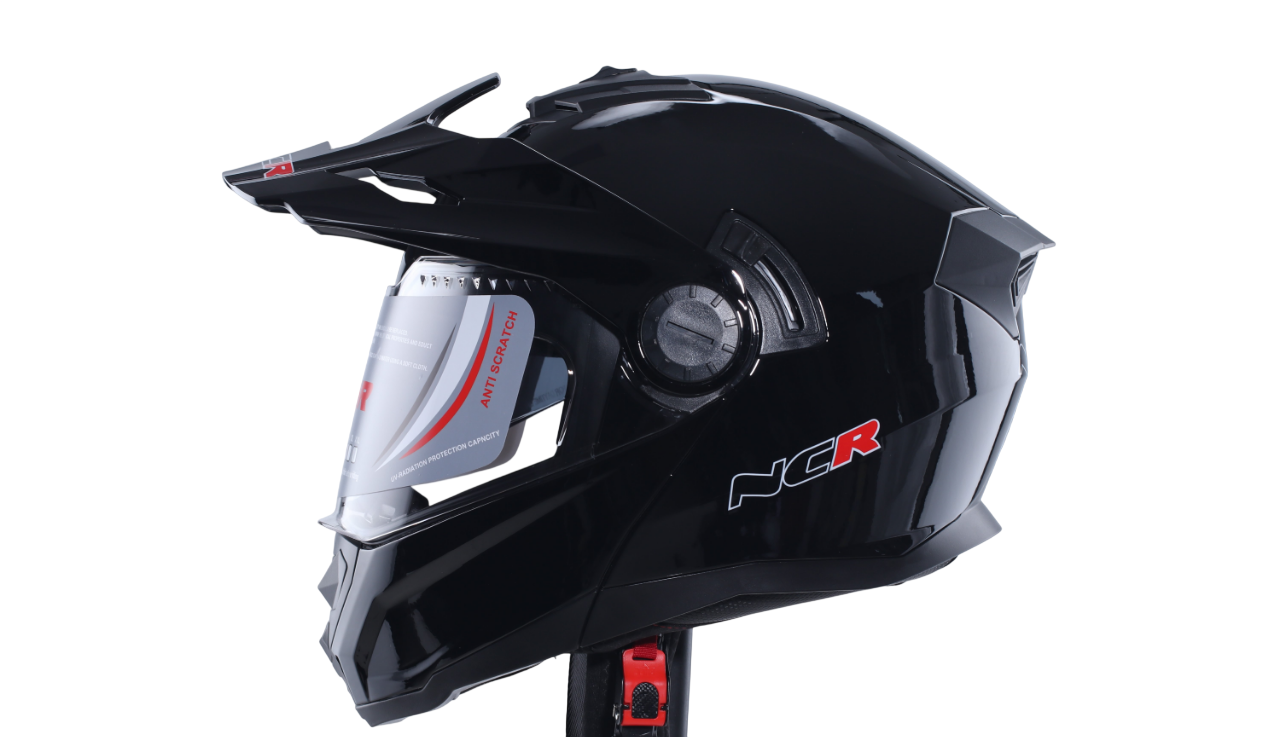 KASK ÇENE AÇILIR VİZÖRLÜ 165 ECE BELGELİ - PARLAK SİYAH