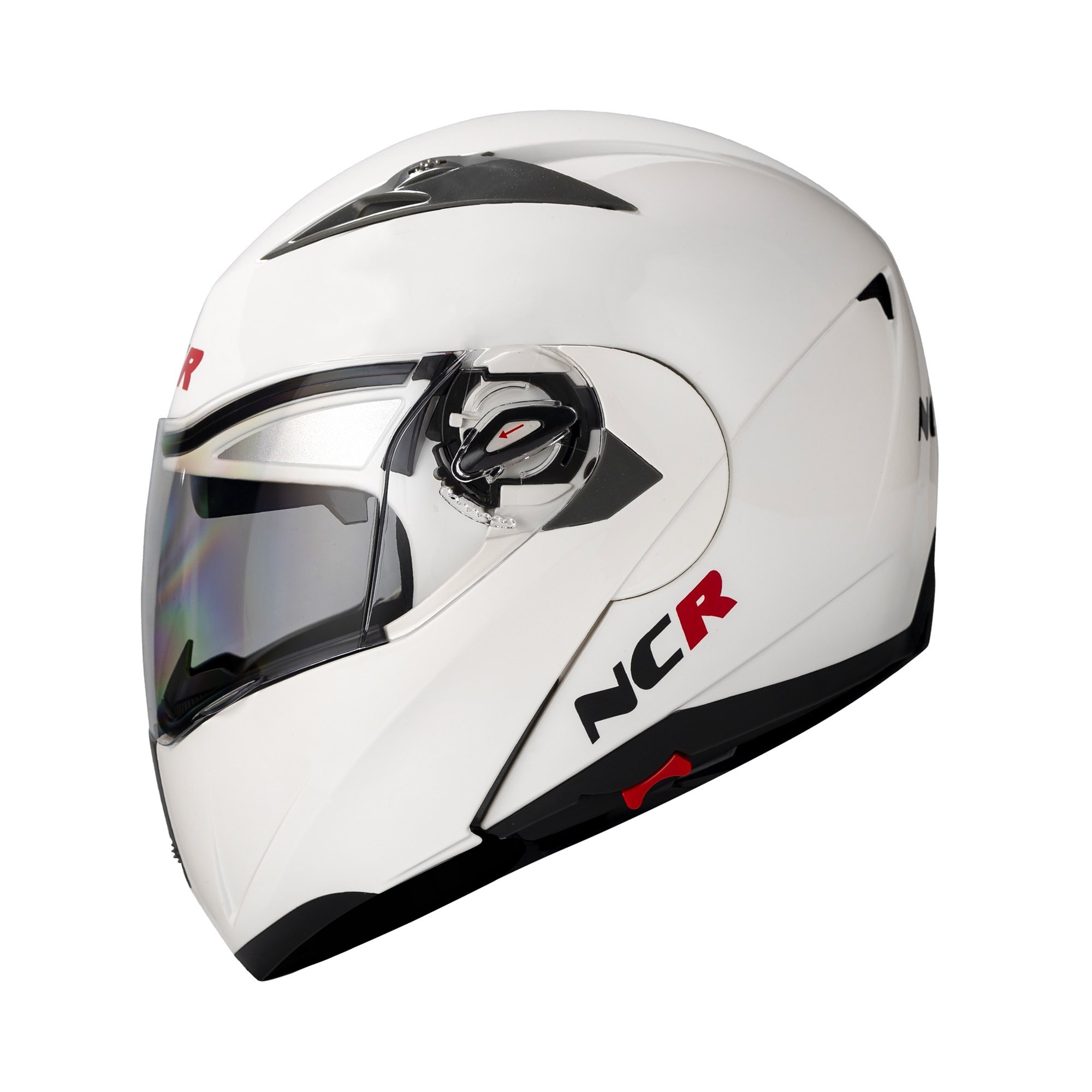 KASK NCR-158 ÇENE AÇILIR GÖZLÜKLÜ E-CE BELGELİ-PARLAK BEYAZ