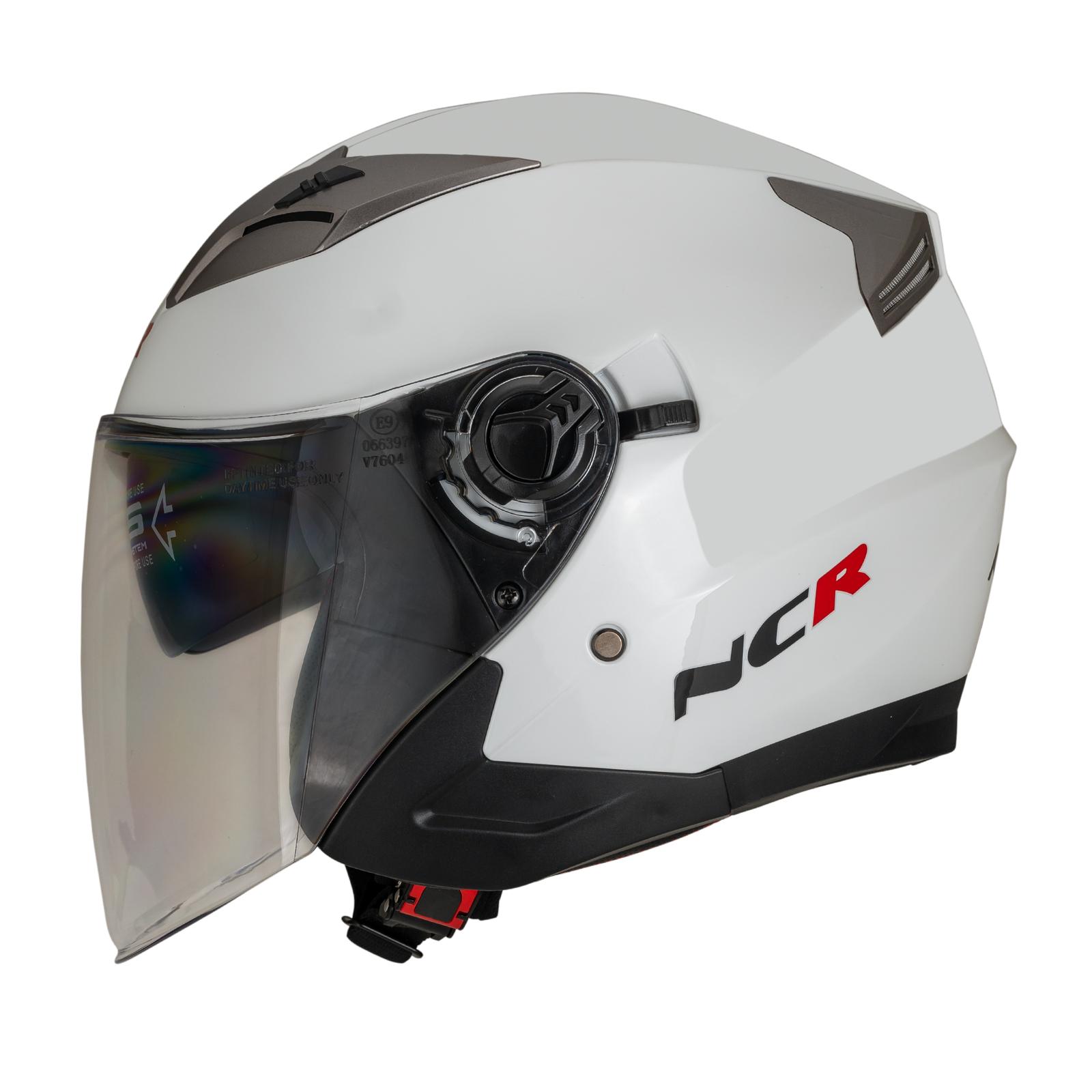 KASK ÇENESİZ VİZÖRLÜ 708 ECE BELGELİ-PARLAK BEYAZ